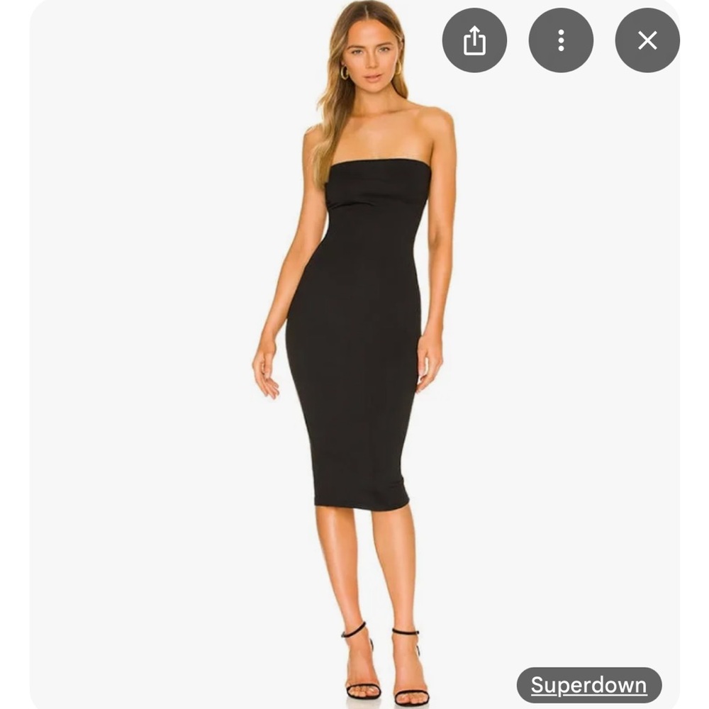 Superdown Black Strapless Dress